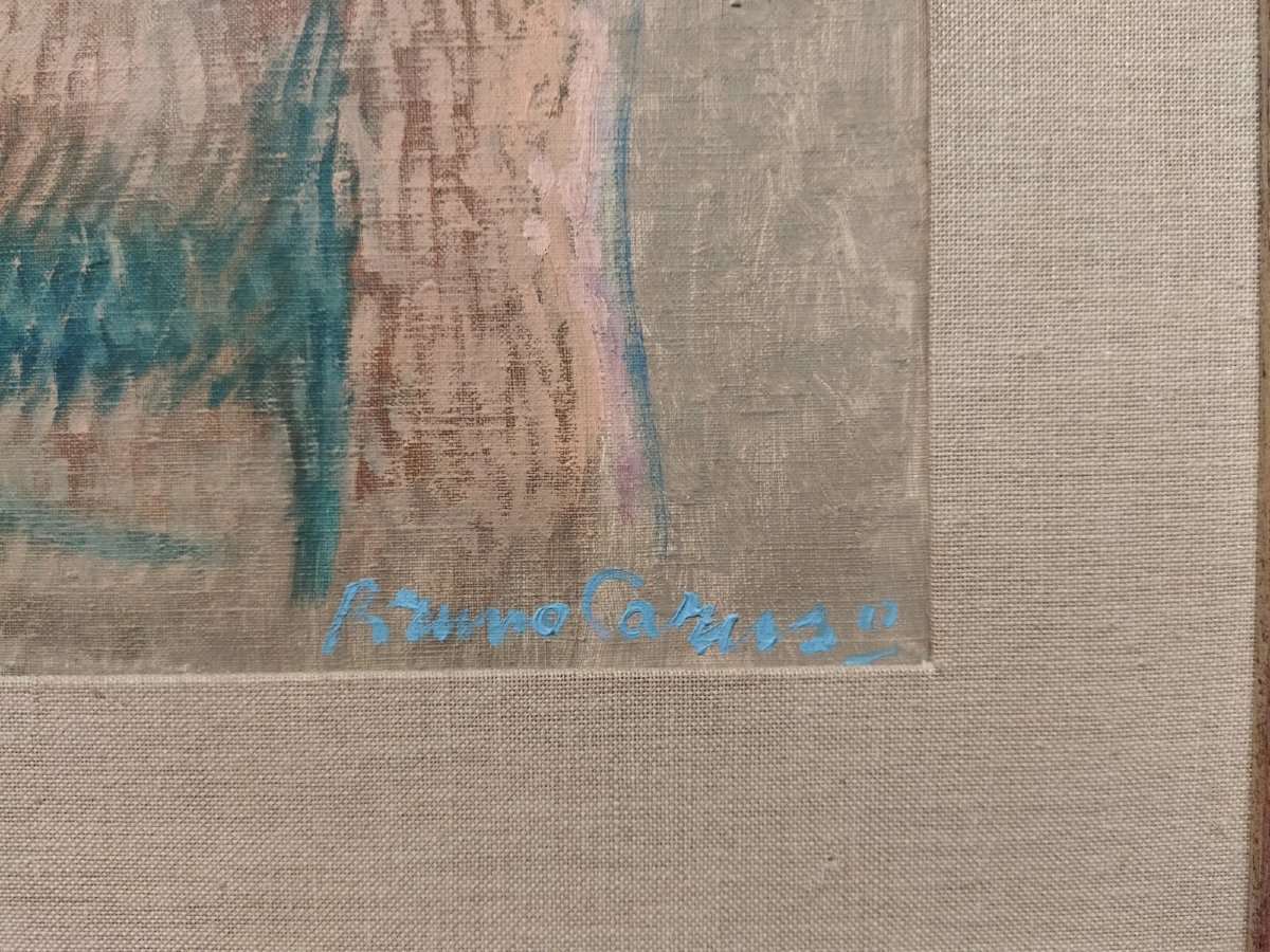 QUADRO - OLIO SU TELA RITRATTO Firmato Bruno Caruso-photo-2