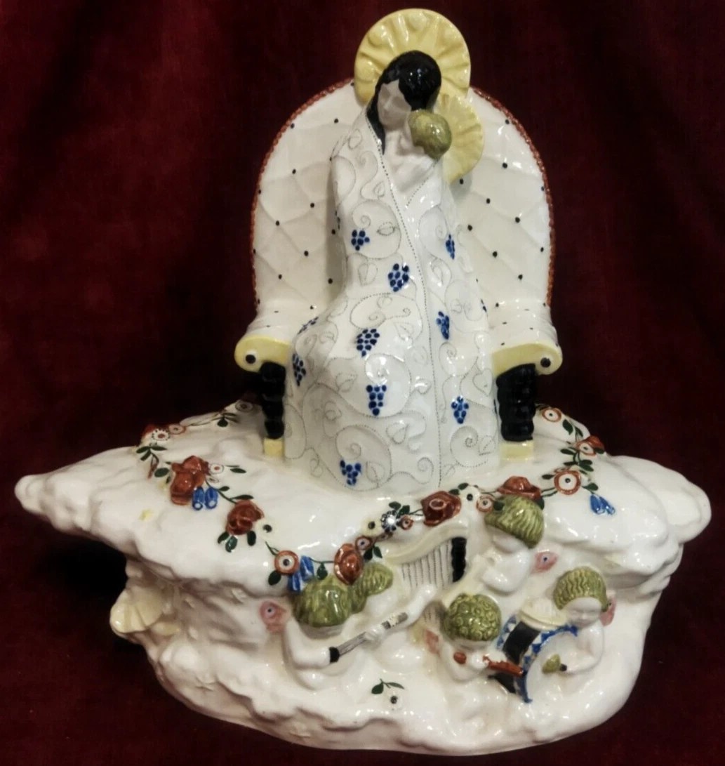 SCULTURA PORCELLANA - MADONNA CON BAMBINO ANTON KLEIBER 1916 - Austria