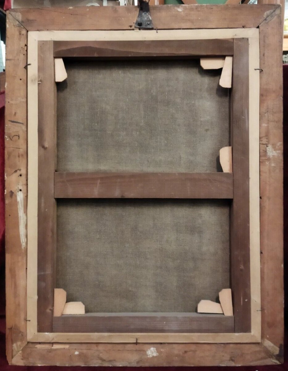 QUADRO NATURA MORTA - OLIO SU TELA dell' 600 con cornice coeva-photo-2