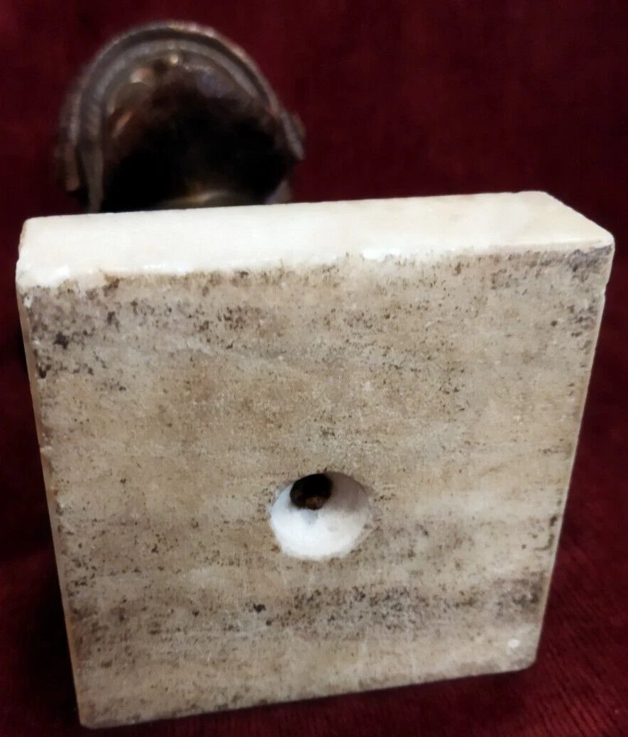 SCULTURA IN BRONZO su base marmo - BUSTO GIOVE JUPITER - primi '900-photo-2