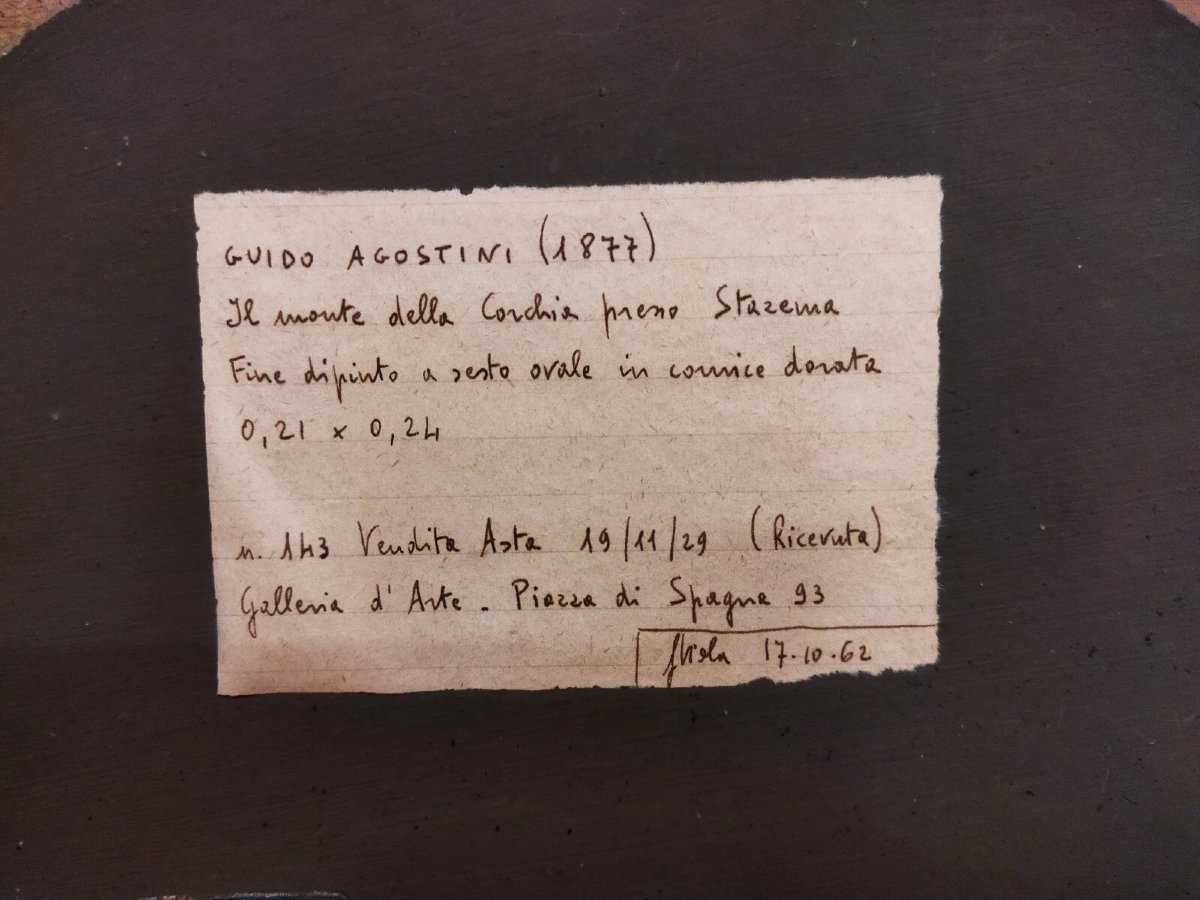 COPPIA QUADRI OLIO S/ CARTONE PRESSATO PAESAGGI - GUIDO AGOSTINI (1865-1898)-photo-5