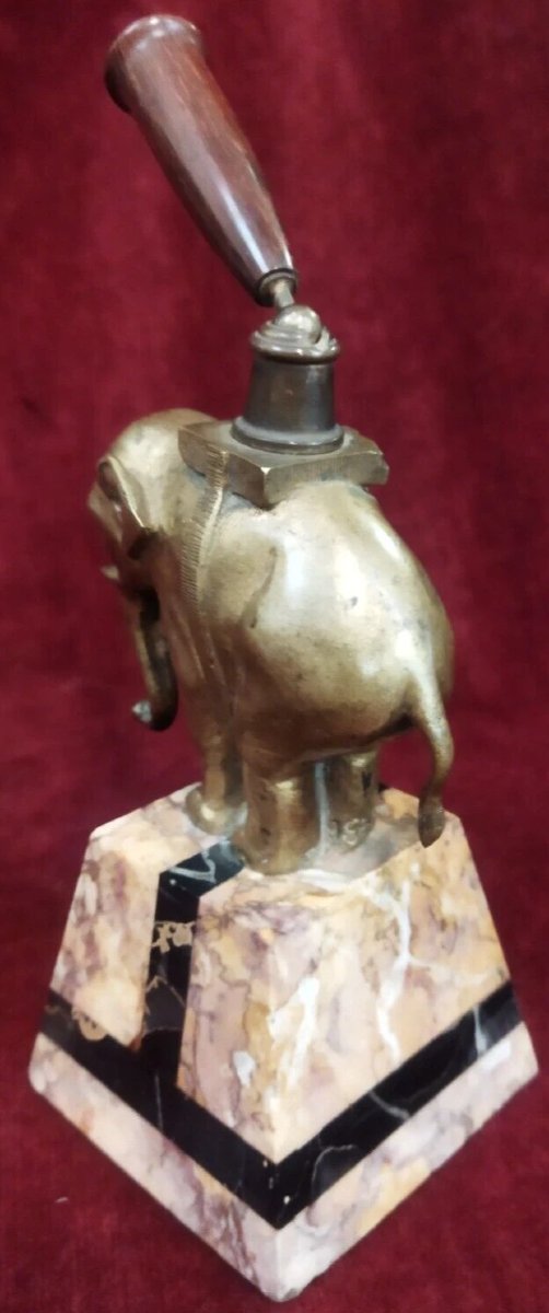 PORTAPENNA ELEFANTE IN BRONZO SU BASE IN MARMO JEAN GARNIER (1853-1910) Francia-photo-3