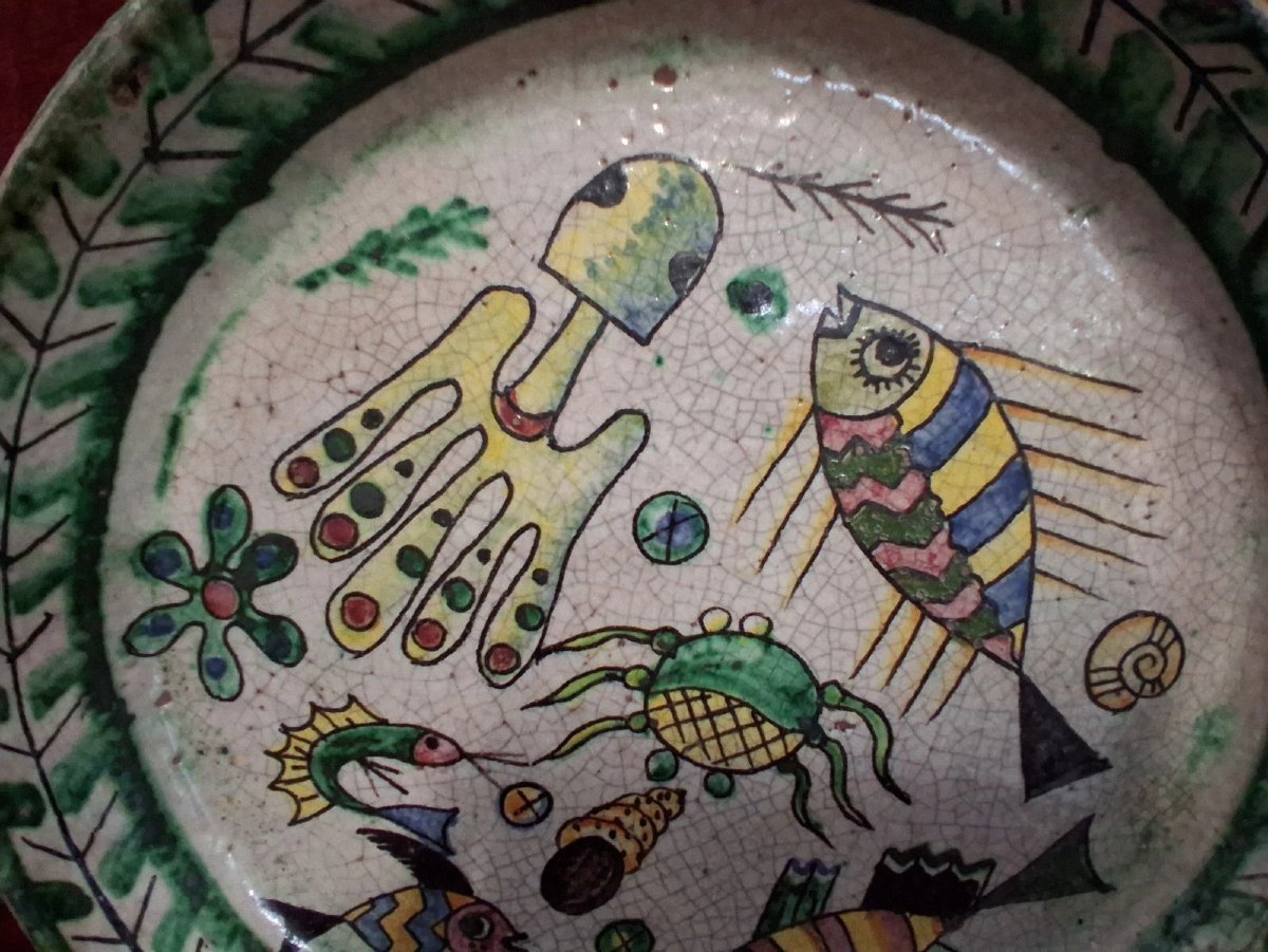 CENTROTAVOLA IN MAIOLICA DIPINTA - VIETRI - primi '900-photo-2