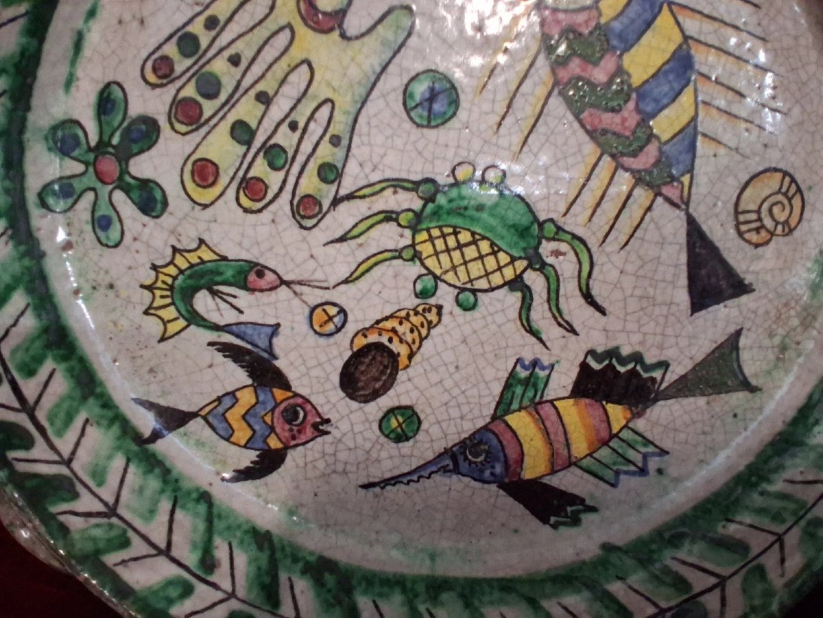 CENTROTAVOLA IN MAIOLICA DIPINTA - VIETRI - primi '900-photo-3