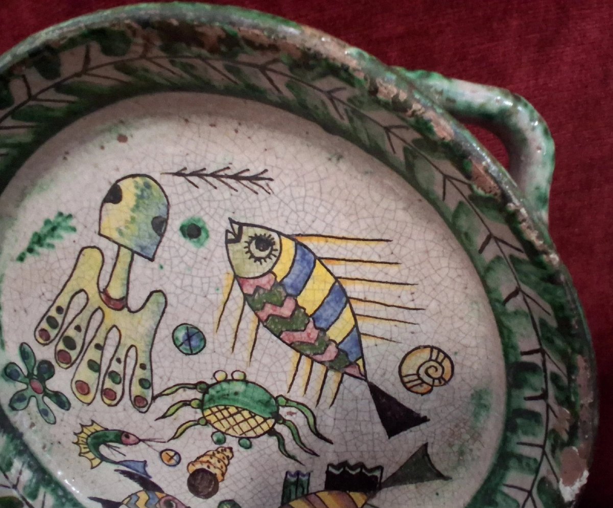 CENTROTAVOLA IN MAIOLICA DIPINTA - VIETRI - primi '900-photo-4