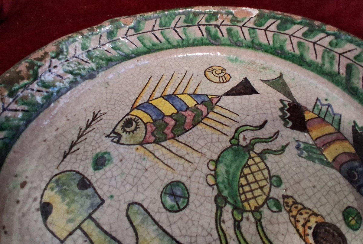 CENTROTAVOLA IN MAIOLICA DIPINTA - VIETRI - primi '900-photo-1