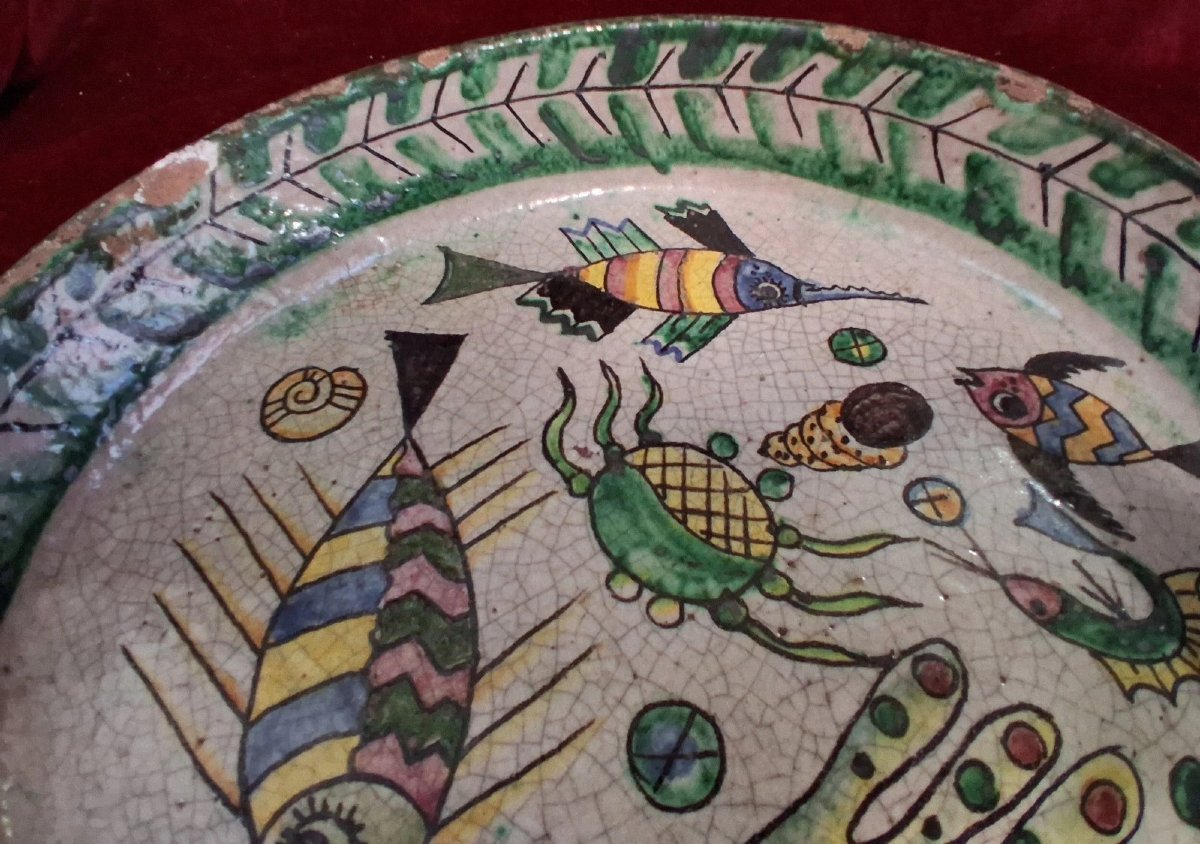 CENTROTAVOLA IN MAIOLICA DIPINTA - VIETRI - primi '900-photo-2