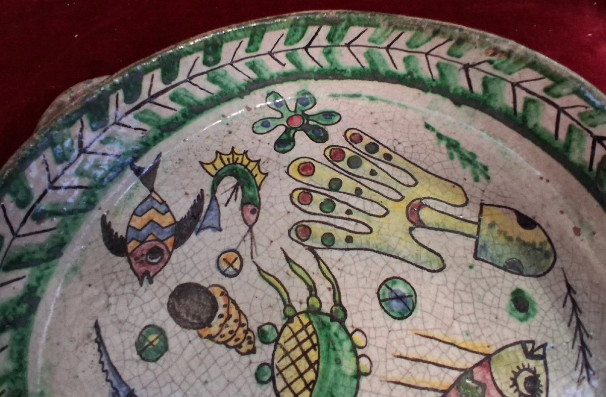 CENTROTAVOLA IN MAIOLICA DIPINTA - VIETRI - primi '900-photo-3