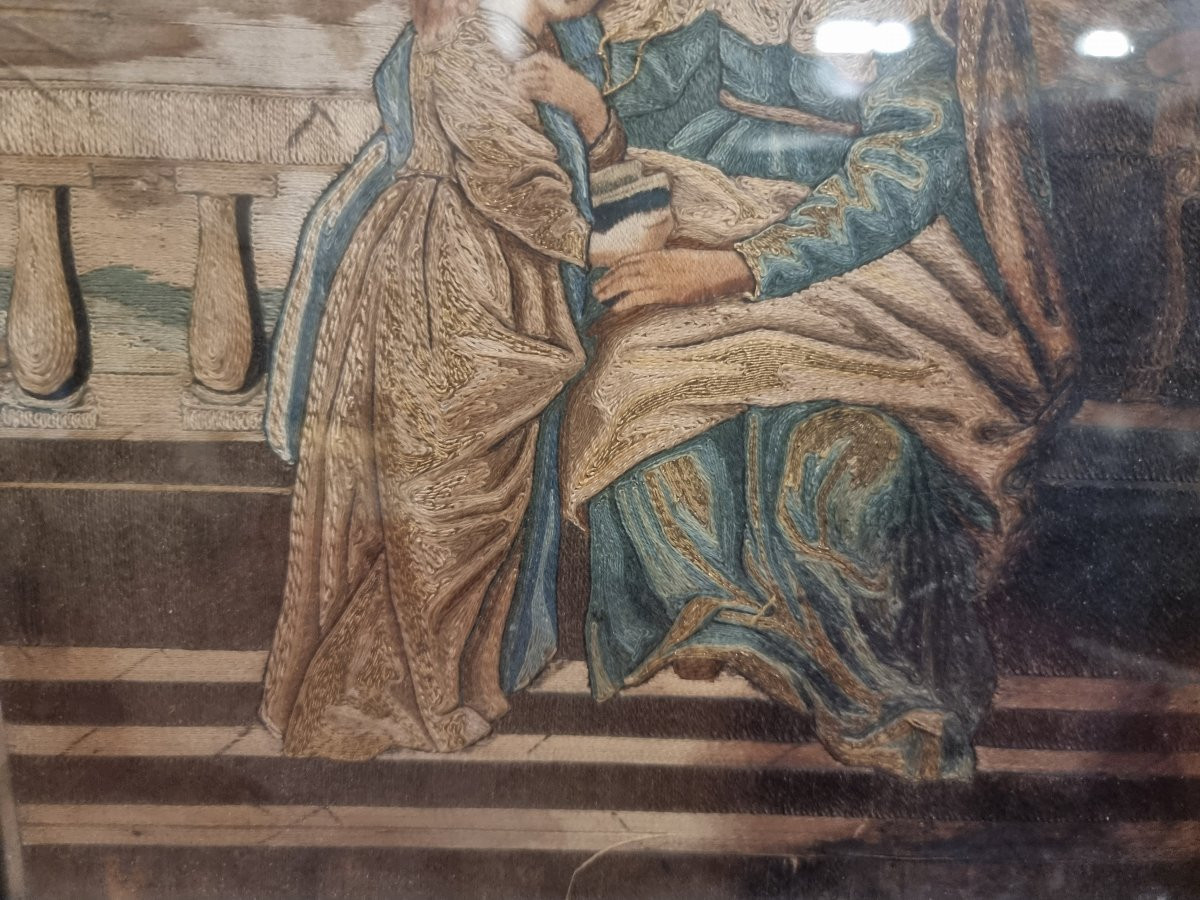 QUADRO - RICAMO A FILO - SECONDA META DEL XVIII SECOLO - MANIFATTURA SUD ITALIA-photo-2