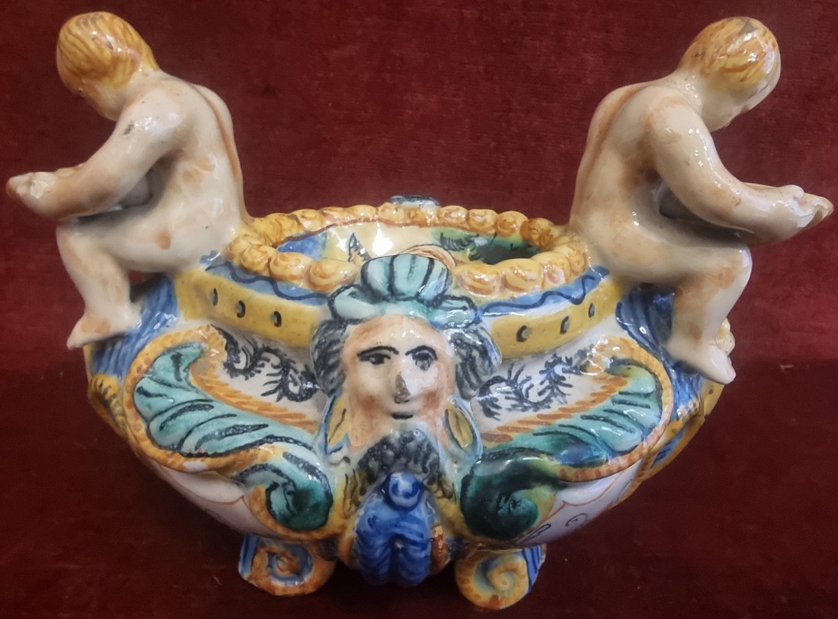 SALIERA IN MAIOLICA  - URBINO - FINE XVII SECOLO-photo-4