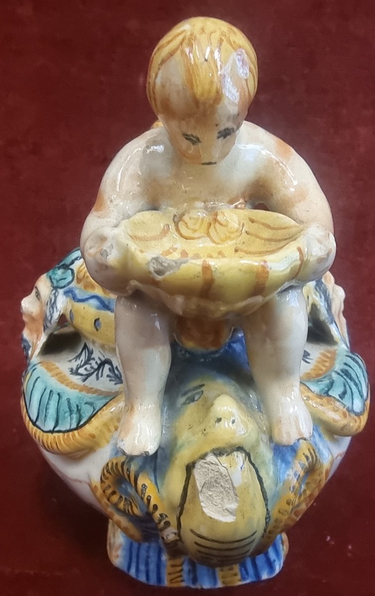 SALIERA IN MAIOLICA  - URBINO - FINE XVII SECOLO-photo-1