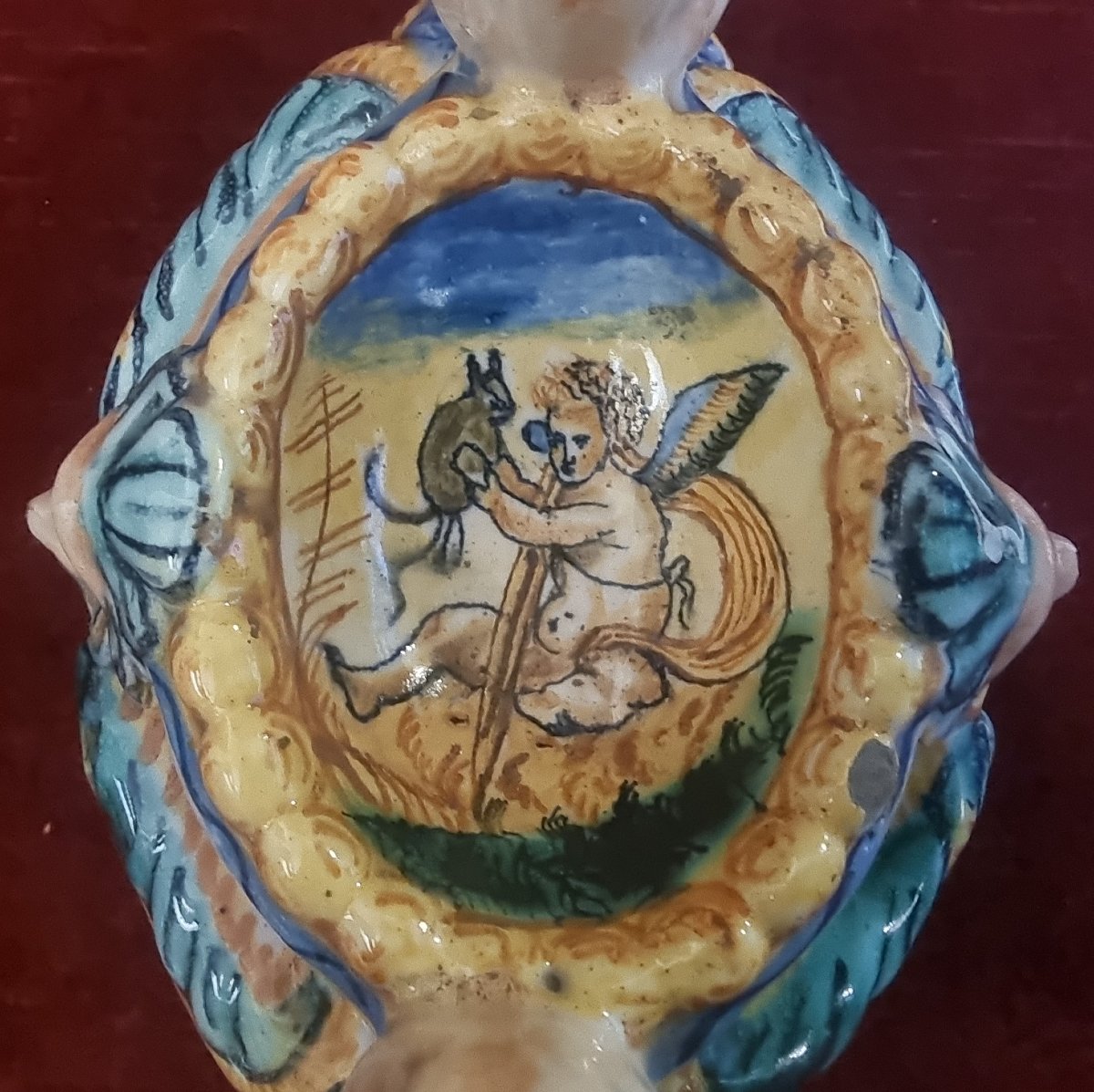 SALIERA IN MAIOLICA  - URBINO - FINE XVII SECOLO-photo-3