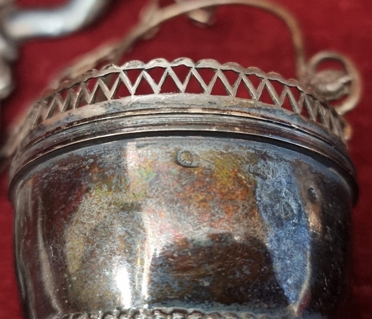 COPPIA ACQUASANTIERE IN ARGENTO -  ITALIA  - PRIMA META DELL'800-photo-2