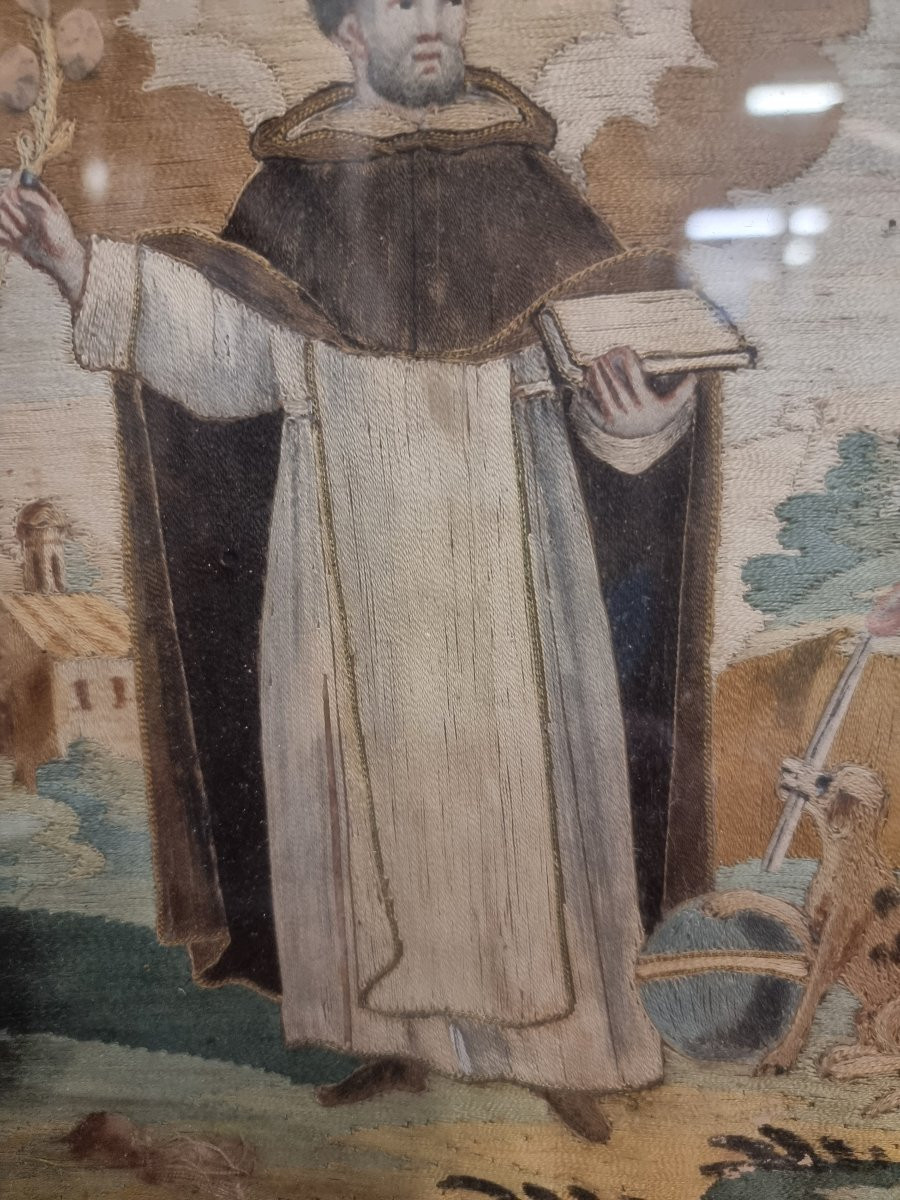 QUADRO - RICAMO A FILO - SAN DOMENICO  - SECONDA META DEL XVIII SECOLO - MANIFATTURA SUD ITALIA-photo-4
