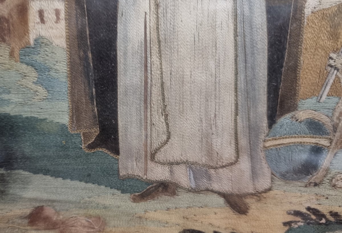 QUADRO - RICAMO A FILO - SAN DOMENICO  - SECONDA META DEL XVIII SECOLO - MANIFATTURA SUD ITALIA-photo-2