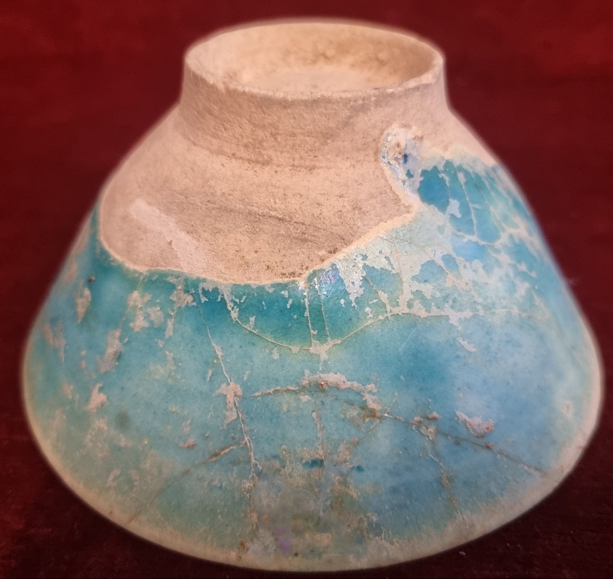 CIOTOLA PERSIANA KUSHAN IN CERAMICA BLU TURCHESE  XIV SECOLO-photo-1