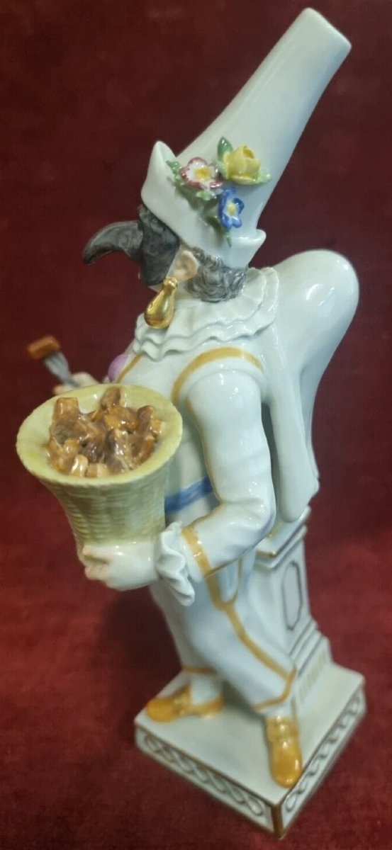 STATUINA PULCINELLA IN PORCELLANA DIPINTA - MEISSEN - primi '900-photo-3