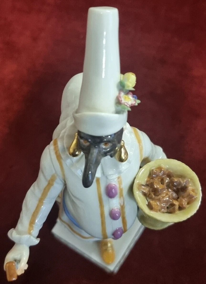 STATUINA PULCINELLA IN PORCELLANA DIPINTA - MEISSEN - primi '900-photo-3