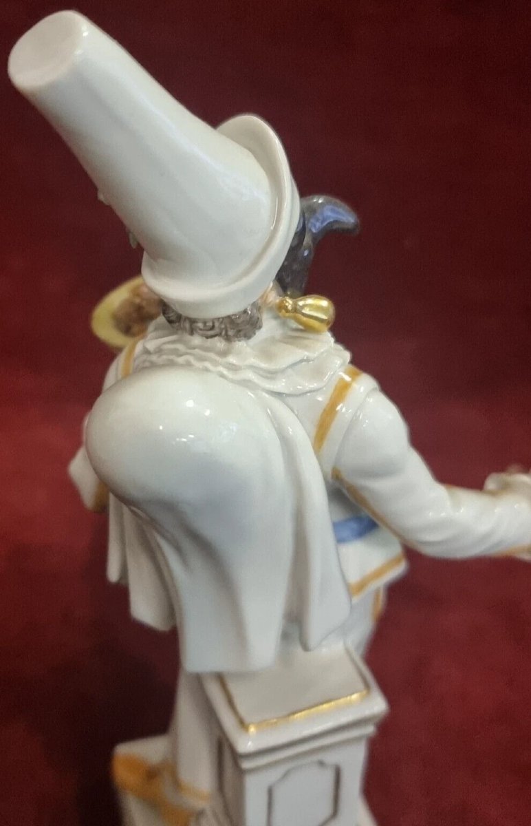 STATUINA PULCINELLA IN PORCELLANA DIPINTA - MEISSEN - primi '900-photo-5