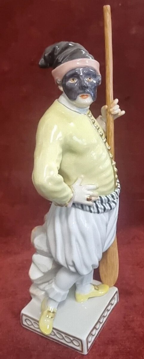 STATUINA GONDOLIERE IN PORCELLANA DIPINTA MEISSEN - primi '900-photo-2