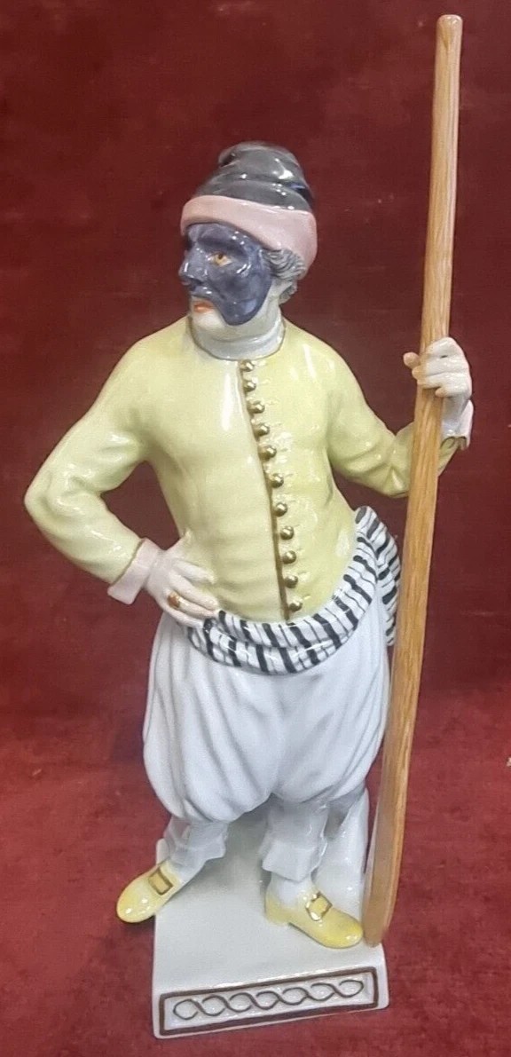 STATUINA GONDOLIERE IN PORCELLANA DIPINTA MEISSEN - primi '900