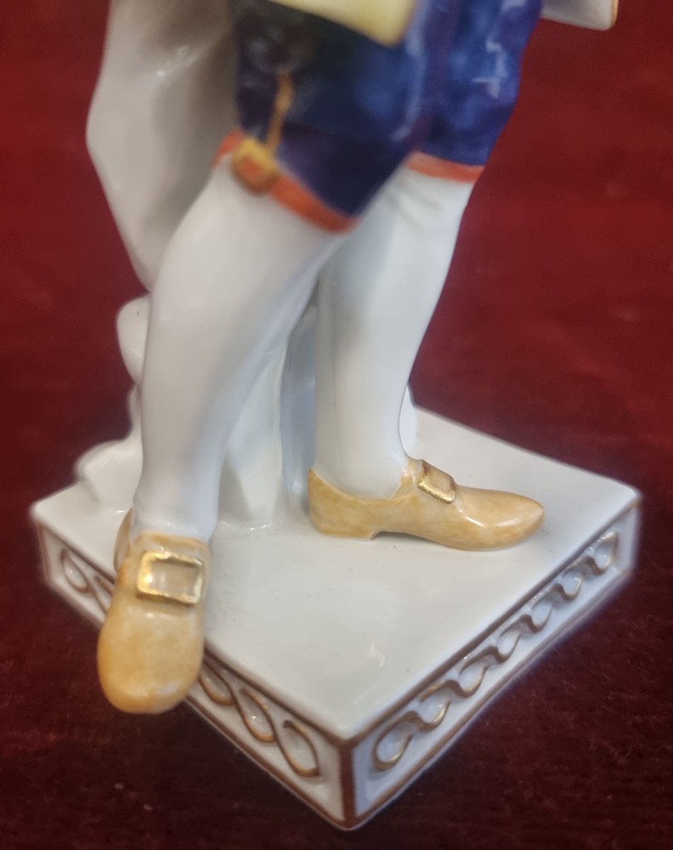 STATUINA "BOARO" IN PORCELLANA DIPINTA - MEISSEN - primi '900-photo-3