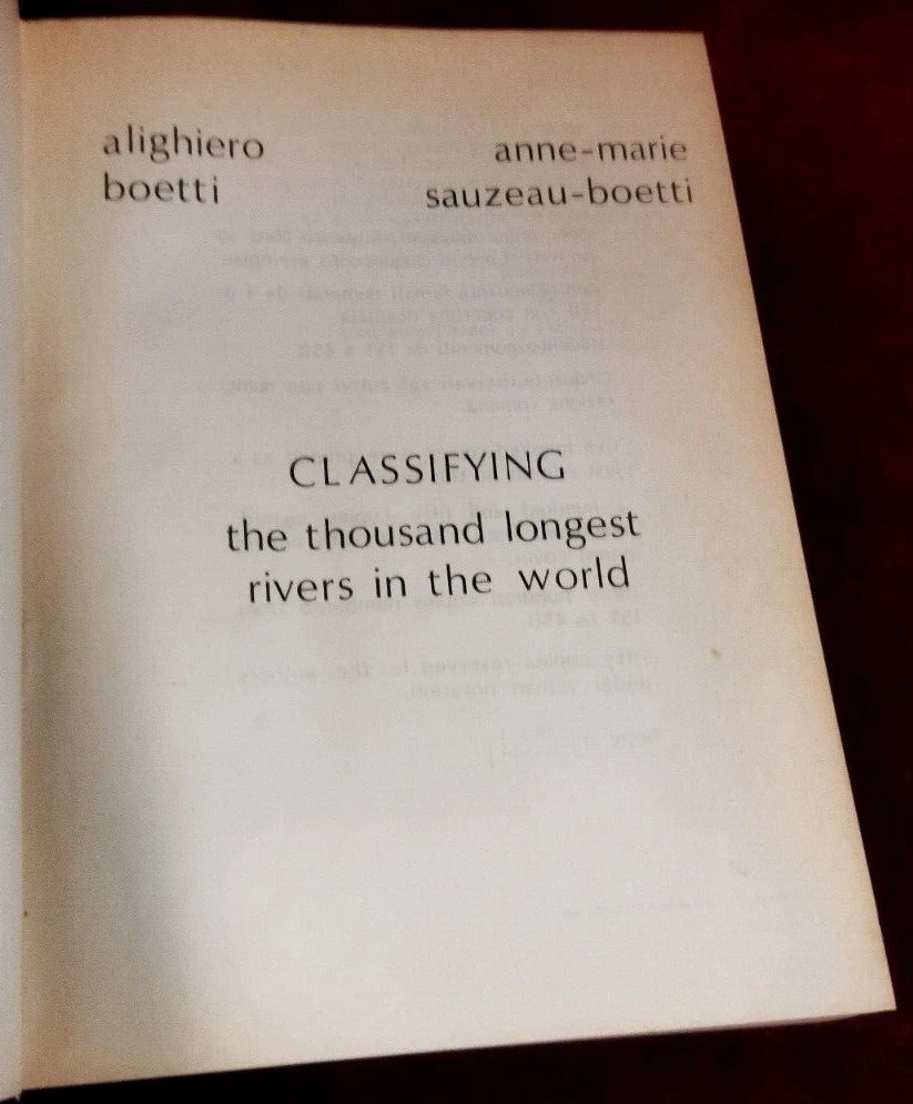 ALIGHIERO BOETTI  CLASSIFYING THE THOUSAND LONGEST  RIVER IN THE WORLD - 1977  - 244/450