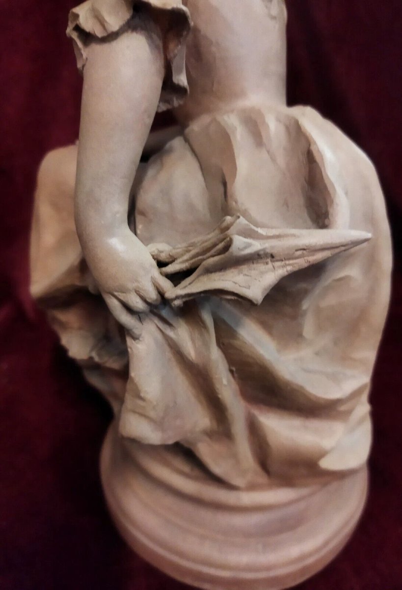 SCULTURA EROTICA IN TERRACOTTA DONNA CHE ALZA LA GONNA-photo-7