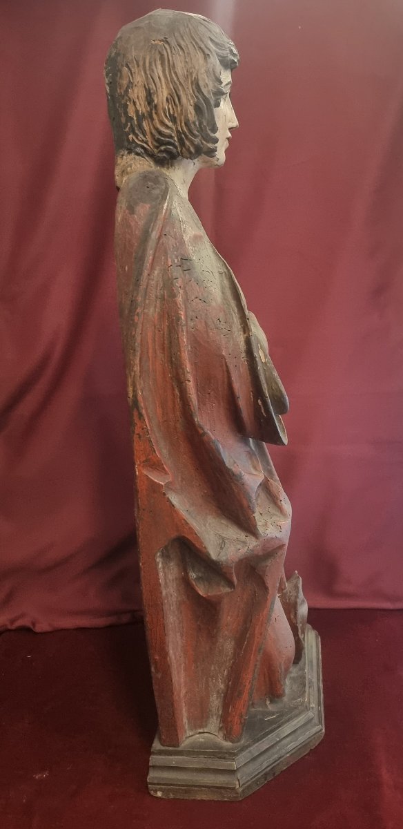SCULTURA IN LEGNO LACCATO ED INTAGLIATO RAFFIGURANTE SANTO  PRIMI ANNI DEL XVII SECOLO  FRANCIA-photo-2