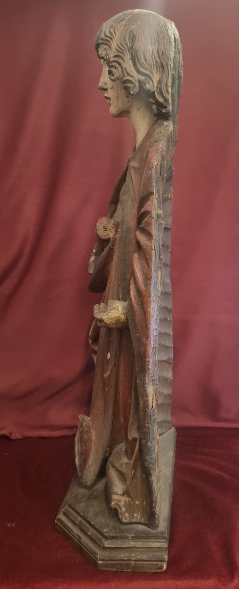 SCULTURA IN LEGNO LACCATO ED INTAGLIATO RAFFIGURANTE SANTO  PRIMI ANNI DEL XVII SECOLO  FRANCIA-photo-4