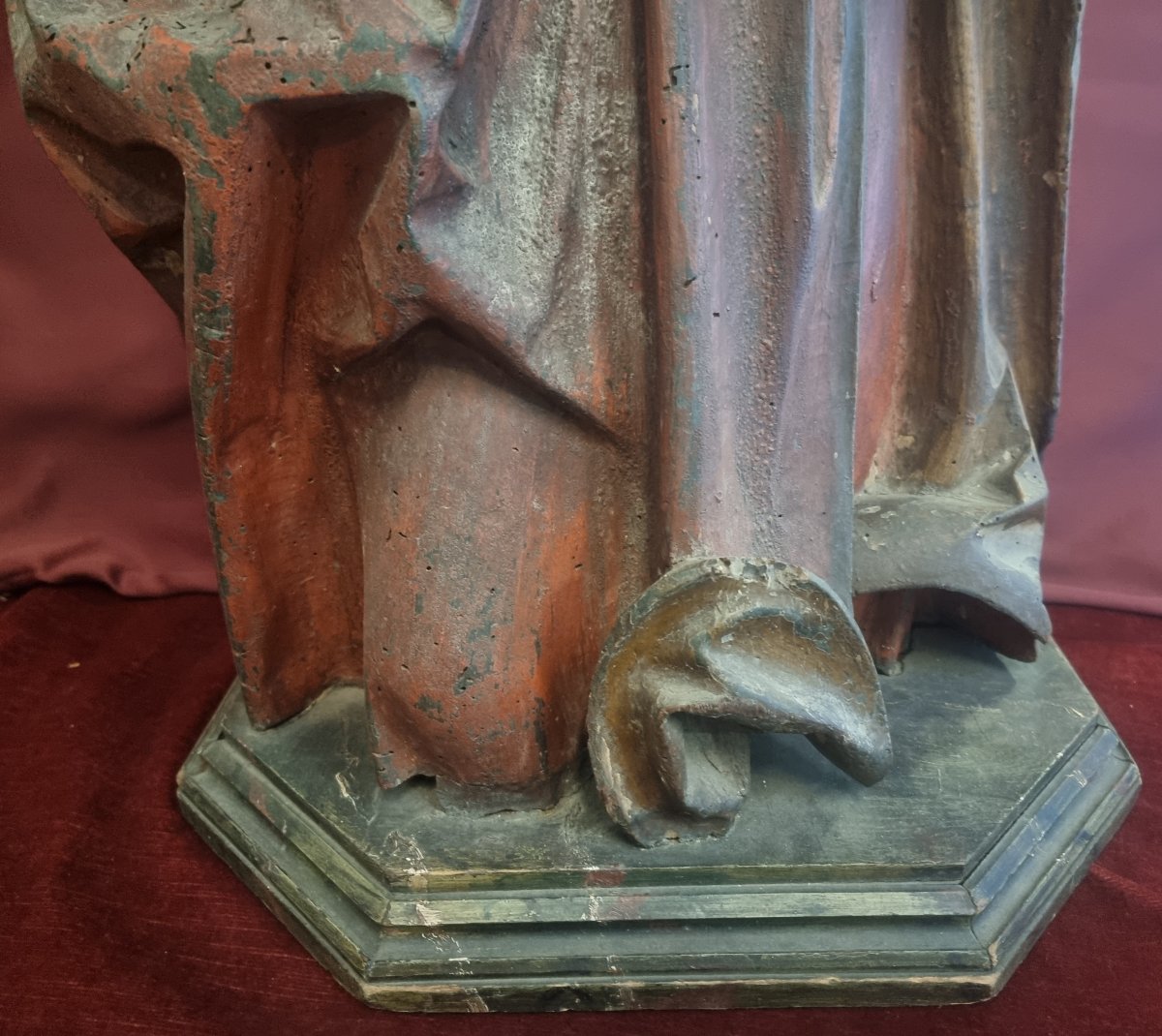 SCULTURA IN LEGNO LACCATO ED INTAGLIATO RAFFIGURANTE SANTO  PRIMI ANNI DEL XVII SECOLO  FRANCIA-photo-1