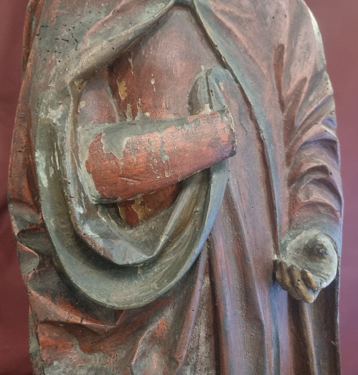 SCULTURA IN LEGNO LACCATO ED INTAGLIATO RAFFIGURANTE SANTO  PRIMI ANNI DEL XVII SECOLO  FRANCIA-photo-2