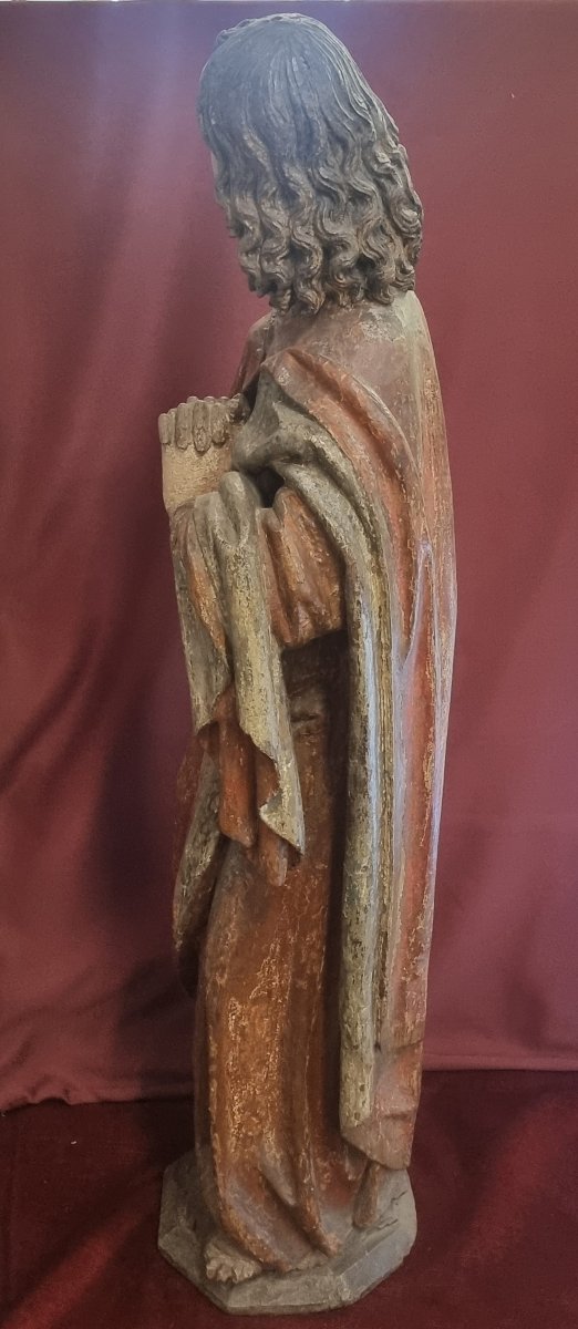SCULTURA IN LEGNO LACCATO RAFFIGURANTE SANTO  PRIMI ANNI DEL XVI SECOLO -  LOMBARDIA-photo-2