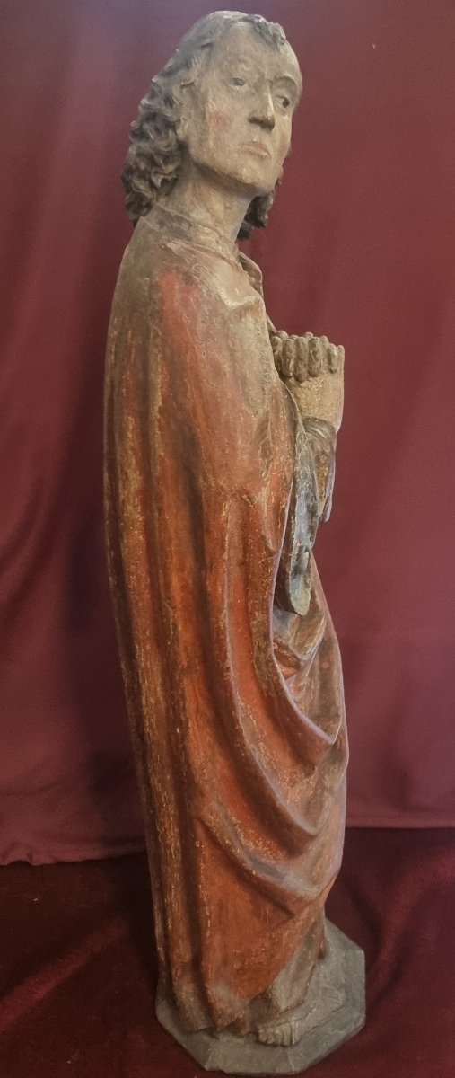 SCULTURA IN LEGNO LACCATO RAFFIGURANTE SANTO  PRIMI ANNI DEL XVI SECOLO -  LOMBARDIA-photo-4
