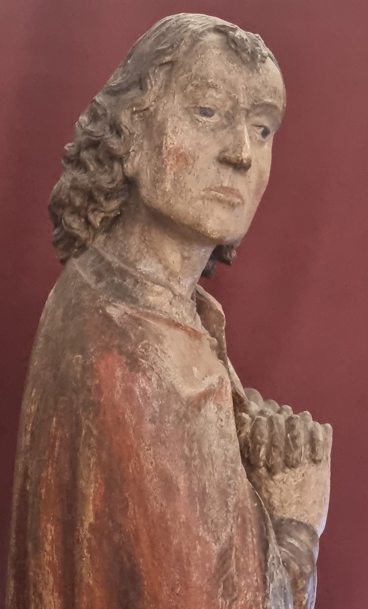 SCULTURA IN LEGNO LACCATO RAFFIGURANTE SANTO  PRIMI ANNI DEL XVI SECOLO -  LOMBARDIA-photo-1