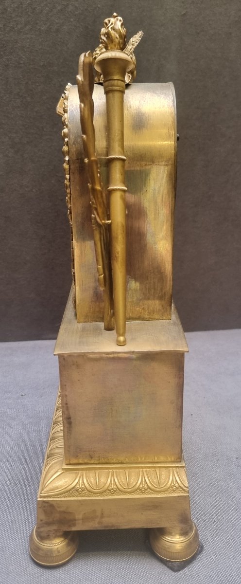 OROLOGIO DA TAVOLO IN BRONZO DORATO   FRANCIA - CARLO X - PRIIMA META DEL XIX SECOLO-photo-2
