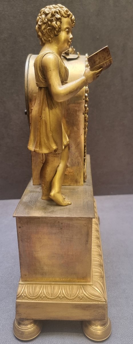 OROLOGIO DA TAVOLO IN BRONZO DORATO   FRANCIA - CARLO X - PRIIMA META DEL XIX SECOLO-photo-4