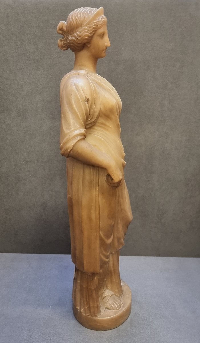 SCULTURA IN ALABASTRO - VESTALE ROMANA - INIZIO XIX SECOLO  - ITALIA CENTRALE-photo-2