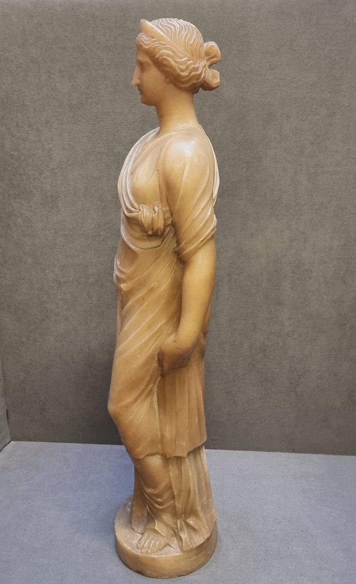 SCULTURA IN ALABASTRO - VESTALE ROMANA - INIZIO XIX SECOLO  - ITALIA CENTRALE-photo-3