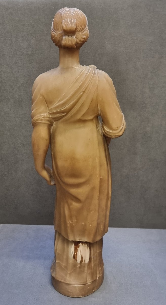 SCULTURA IN ALABASTRO - VESTALE ROMANA - INIZIO XIX SECOLO  - ITALIA CENTRALE-photo-4