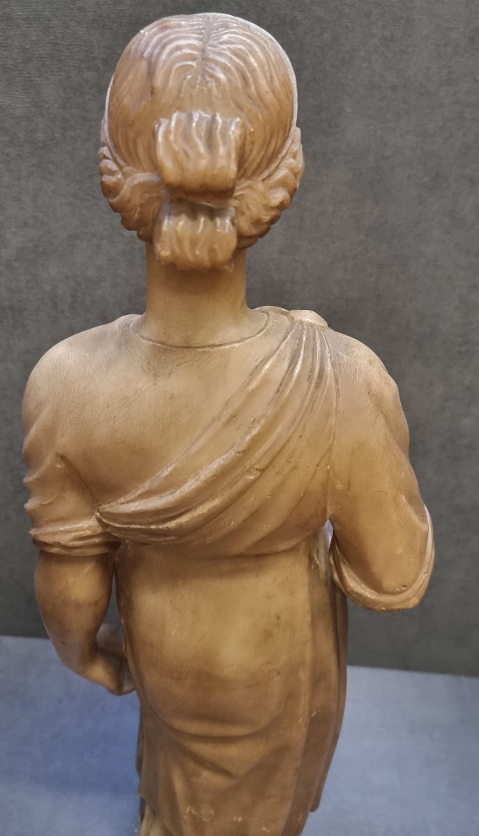 SCULTURA IN ALABASTRO - VESTALE ROMANA - INIZIO XIX SECOLO  - ITALIA CENTRALE-photo-2