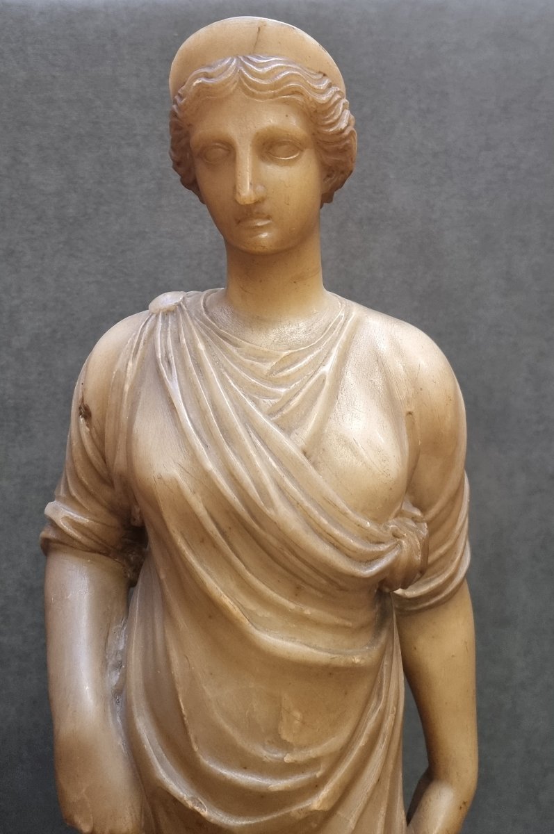 SCULTURA IN ALABASTRO - VESTALE ROMANA - INIZIO XIX SECOLO  - ITALIA CENTRALE-photo-3