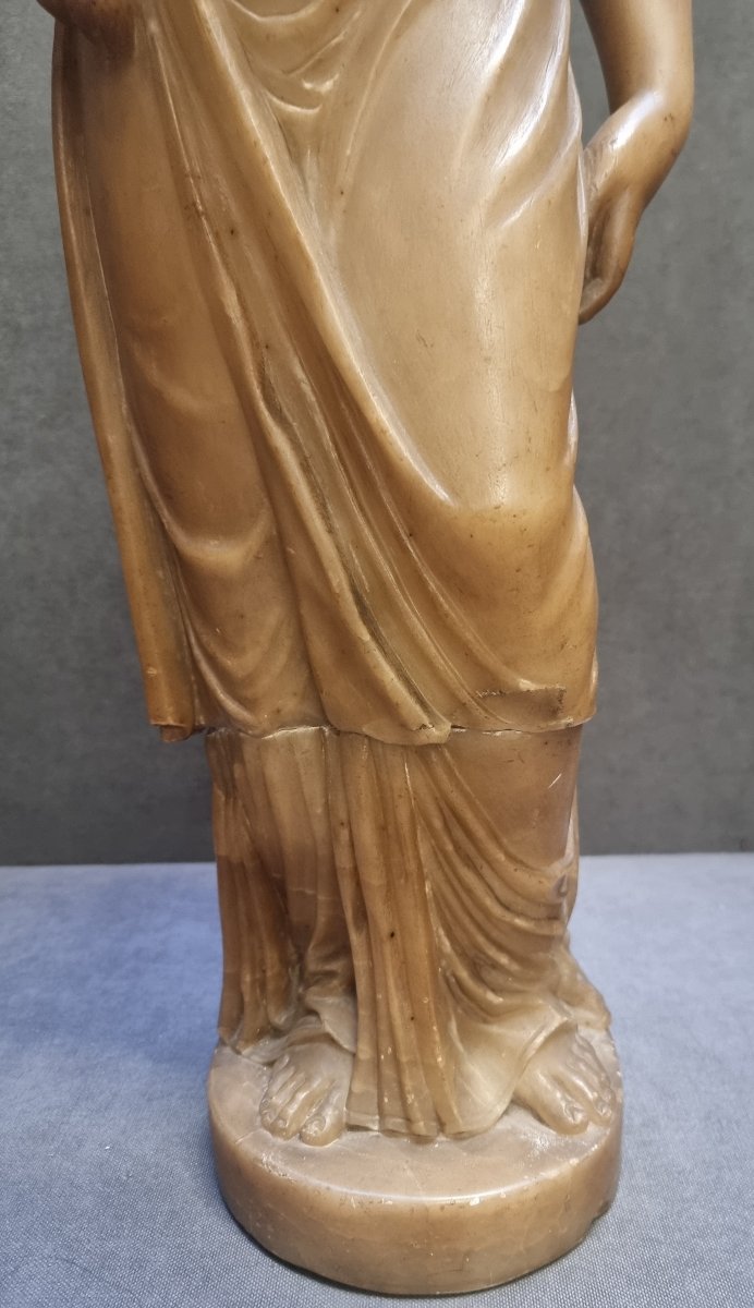 SCULTURA IN ALABASTRO - VESTALE ROMANA - INIZIO XIX SECOLO  - ITALIA CENTRALE-photo-4