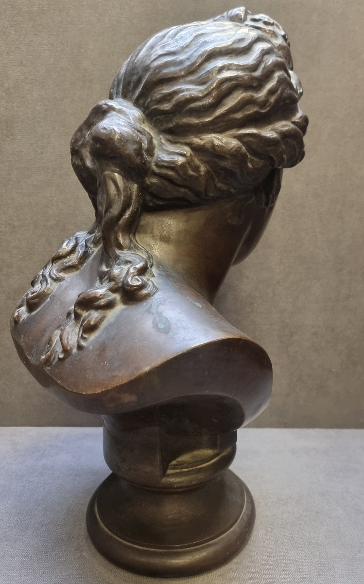 SCULTURA BUSTO DONNA IN BRONZO - FRANCIA - META' XIX SECOLO-photo-3