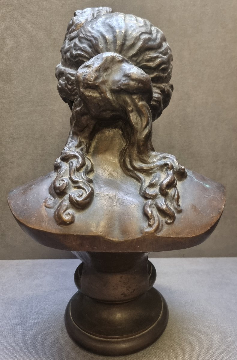 SCULTURA BUSTO DONNA IN BRONZO - FRANCIA - META' XIX SECOLO-photo-4