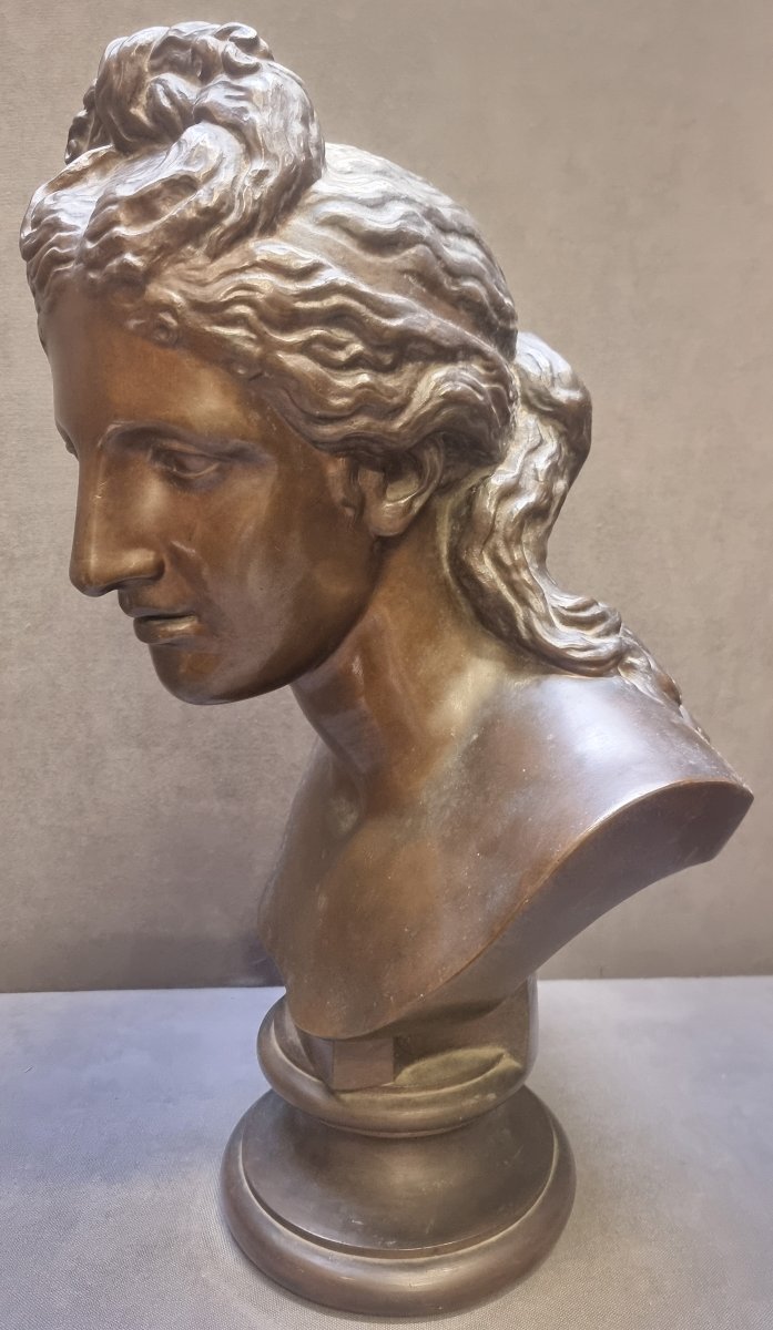 SCULTURA BUSTO DONNA IN BRONZO - FRANCIA - META' XIX SECOLO-photo-2