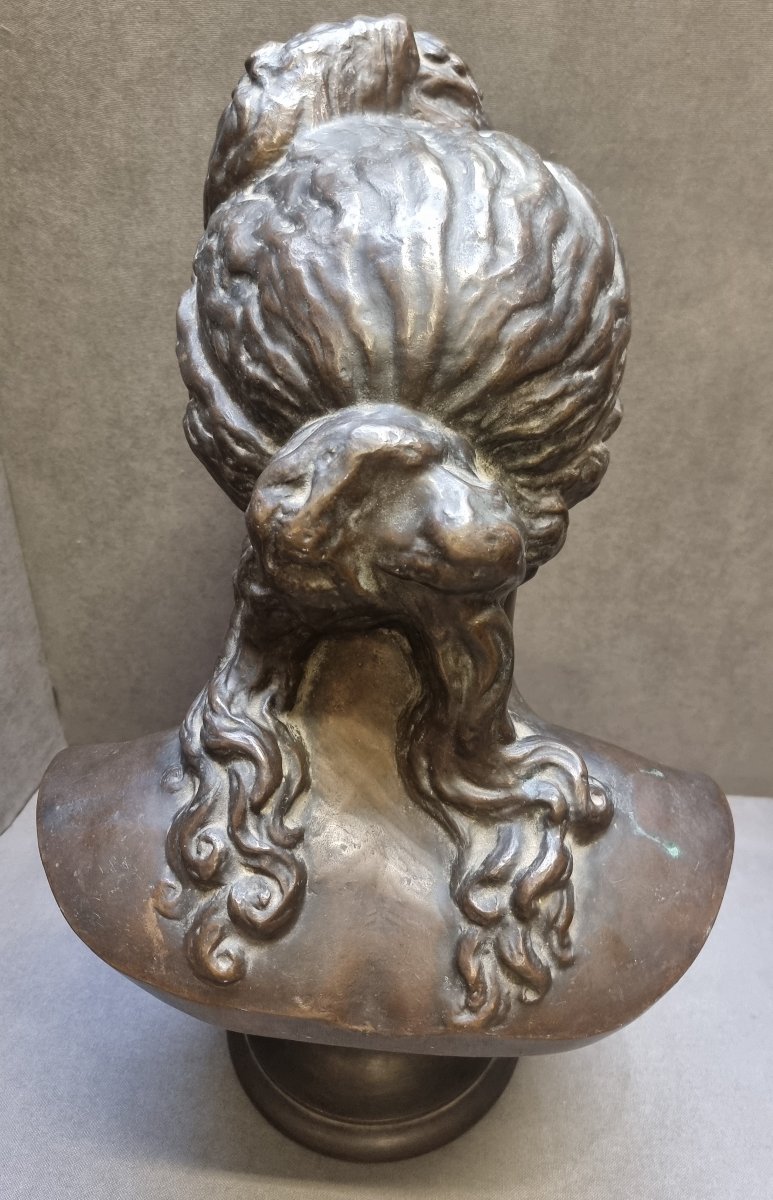 SCULTURA BUSTO DONNA IN BRONZO - FRANCIA - META' XIX SECOLO-photo-3