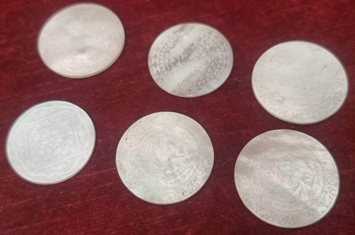 35 FICHES IN MADREPERLA - CINA - FINE XIX SECOLO-photo-2