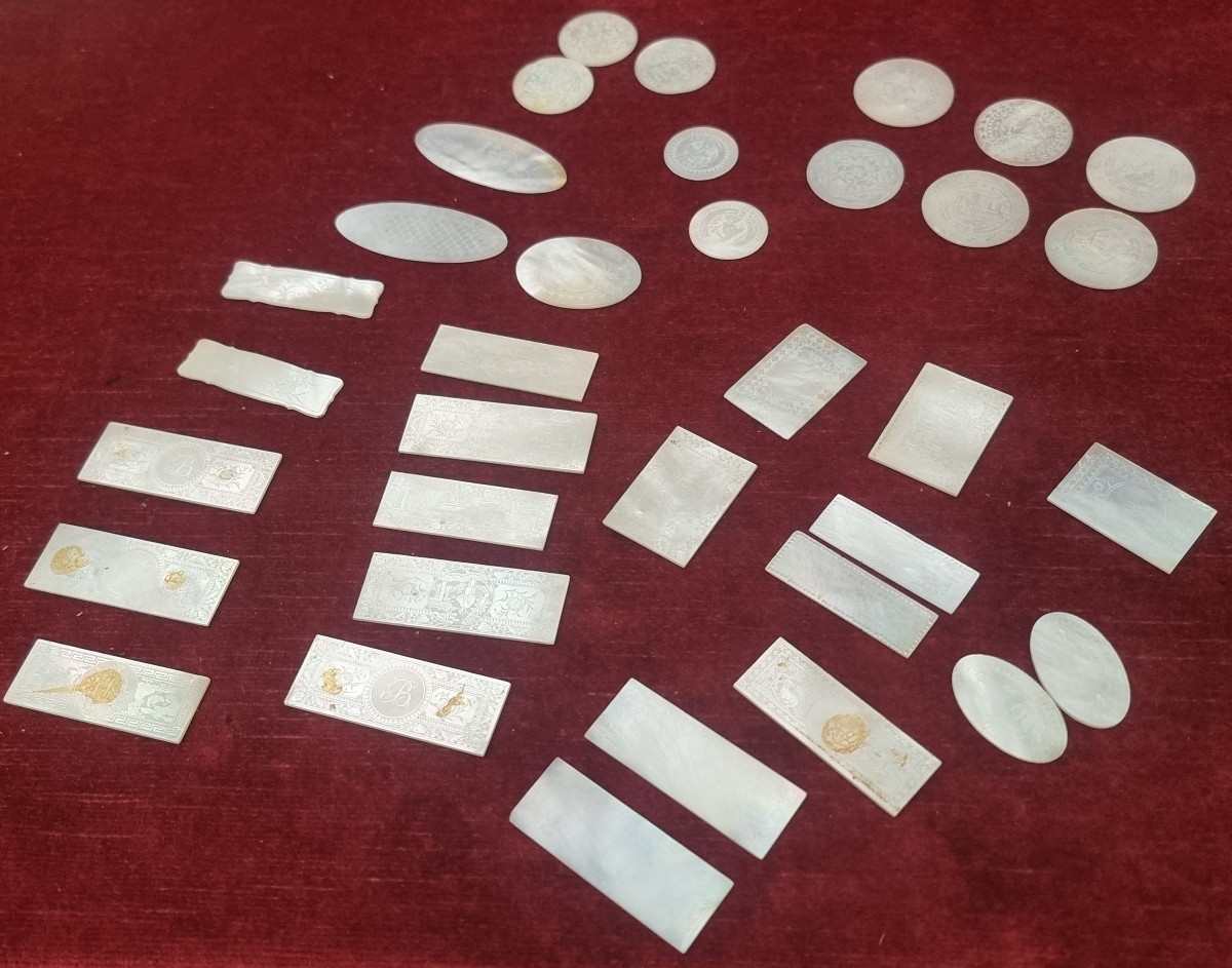 35 FICHES IN MADREPERLA - CINA - FINE XIX SECOLO