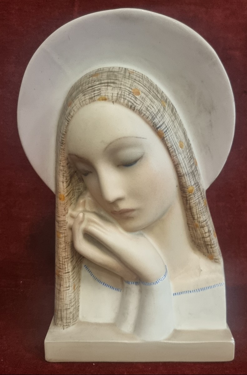 SCULTURA IN CERAMICA - MADONNA - IGNI TORINO - ANNI '30 ART DECO